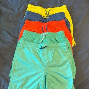 Colorful Boys Solid Swim Trunks Set
